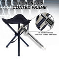 Yssoa Folding Tripod Camping Stool Tri Leg Slacker Chair Super Compact For Outdoor Backpacking Fishing Picnic Travel Beach Bbq Color: Black Black Metal