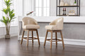 Coolmore Bar Stools Set Of 2 Counter Height Chairs With Footrest For Kitchen, Dining Room And 360 Degree Swivel Apricot Pu Pu Leather