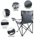 Yssoa Portable Folding Grey Camping Chair, 1 Pack Grey Oxford Fabric