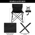 Yssoa Portable Folding Camping Chair With Carry Bag For Adults, Collapsible Anti Slip Padded Oxford Cloth Stool For Beach, Hiking, Fishing, Gardening, Picnic Color: Black, Size: Small Black Metal