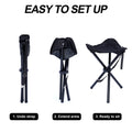 Yssoa Folding Tripod Camping Stool Tri Leg Slacker Chair Super Compact For Outdoor Backpacking Fishing Picnic Travel Beach Bbq Color: Black Black Metal
