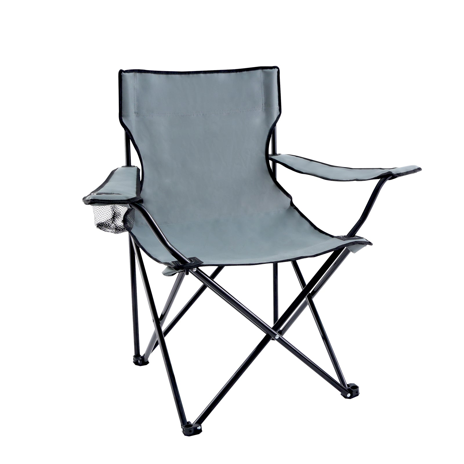 Yssoa Portable Folding Grey Camping Chair, 1 Pack Grey Oxford Fabric