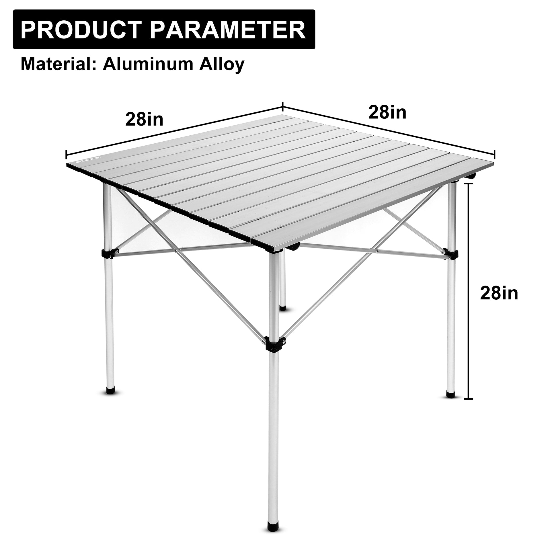 Yssoa Lightweight Folding Camping Table With Carry Bag Ultra Compact Aluminum Table For Picnic, Beach, Traveling, Backyards, Bbq Color: White Silver Metal