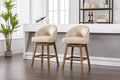 Coolmore Bar Stools Set Of 2 Counter Height Chairs With Footrest For Kitchen, Dining Room And 360 Degree Swivel Apricot Pu Pu Leather