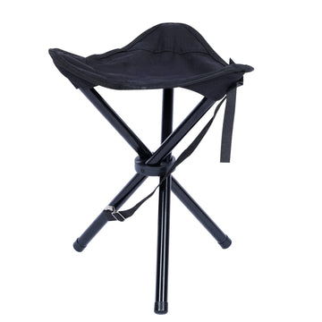 Yssoa Folding Tripod Camping Stool Tri Leg Slacker Chair Super Compact For Outdoor Backpacking Fishing Picnic Travel Beach Bbq Color: Black Black Metal