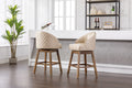 Coolmore Bar Stools Set Of 2 Counter Height Chairs With Footrest For Kitchen, Dining Room And 360 Degree Swivel Apricot Pu Pu Leather