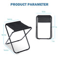 Yssoa Folding Camping Stool, Portable Collapsible Camp Stool, Folding Foot Rest For Lightweight Compact Chair, Foldable Footstool Ottoman For Outdoor Hiking Backpacking Fishing Picnic Barbecue Bbq Black Metal