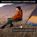 Yssoa Portable Folding Camping Chair With Carry Bag For Adults, Collapsible Anti Slip Padded Oxford Cloth Stool For Beach, Hiking, Fishing, Gardening, Picnic Color: Black, Size: Large Black Metal