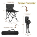 Yssoa Portable Folding Camping Chair With Carry Bag For Adults, Collapsible Anti Slip Padded Oxford Cloth Stool For Beach, Hiking, Fishing, Gardening, Picnic Color: Black, Size: Small Black Metal