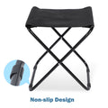 Yssoa Folding Camping Stool, Portable Collapsible Camp Stool, Folding Foot Rest For Lightweight Compact Chair, Foldable Footstool Ottoman For Outdoor Hiking Backpacking Fishing Picnic Barbecue Bbq Black Metal