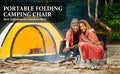 Yssoa Portable Folding Camping Chair With Carry Bag For Adults, Collapsible Anti Slip Padded Oxford Cloth Stool For Beach, Hiking, Fishing, Gardening, Picnic Color: Black, Size: Large Black Metal