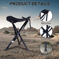 Yssoa Folding Tripod Camping Stool Tri Leg Slacker Chair Super Compact For Outdoor Backpacking Fishing Picnic Travel Beach Bbq Color: Black Black Metal