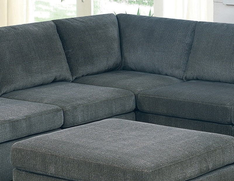 1Pc Corner Wedge Grey Chenille Fabric Modular Corner Wedge Sofa Living Room Furniture Grey Chenille Primary Living Space Cushion Back Contemporary,Modern Chenille 1 Seat