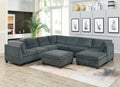 1Pc Ottoman Only Grey Chenille Fabric Cocktail Ottoman Cushion Seat Living Room Furniture Grey Chenille Primary Living Space Contemporary,Modern Rectangle Chenille