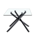 Large Modern Minimalist Rectangular Glass Dining Table For 6 8 With 0.39