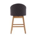 Coolmore Bar Stools Set Of 2 Counter Height Chairs With Footrest For Kitchen, Dining Room And 360 Degree Swivel Charcoal Grey Linen