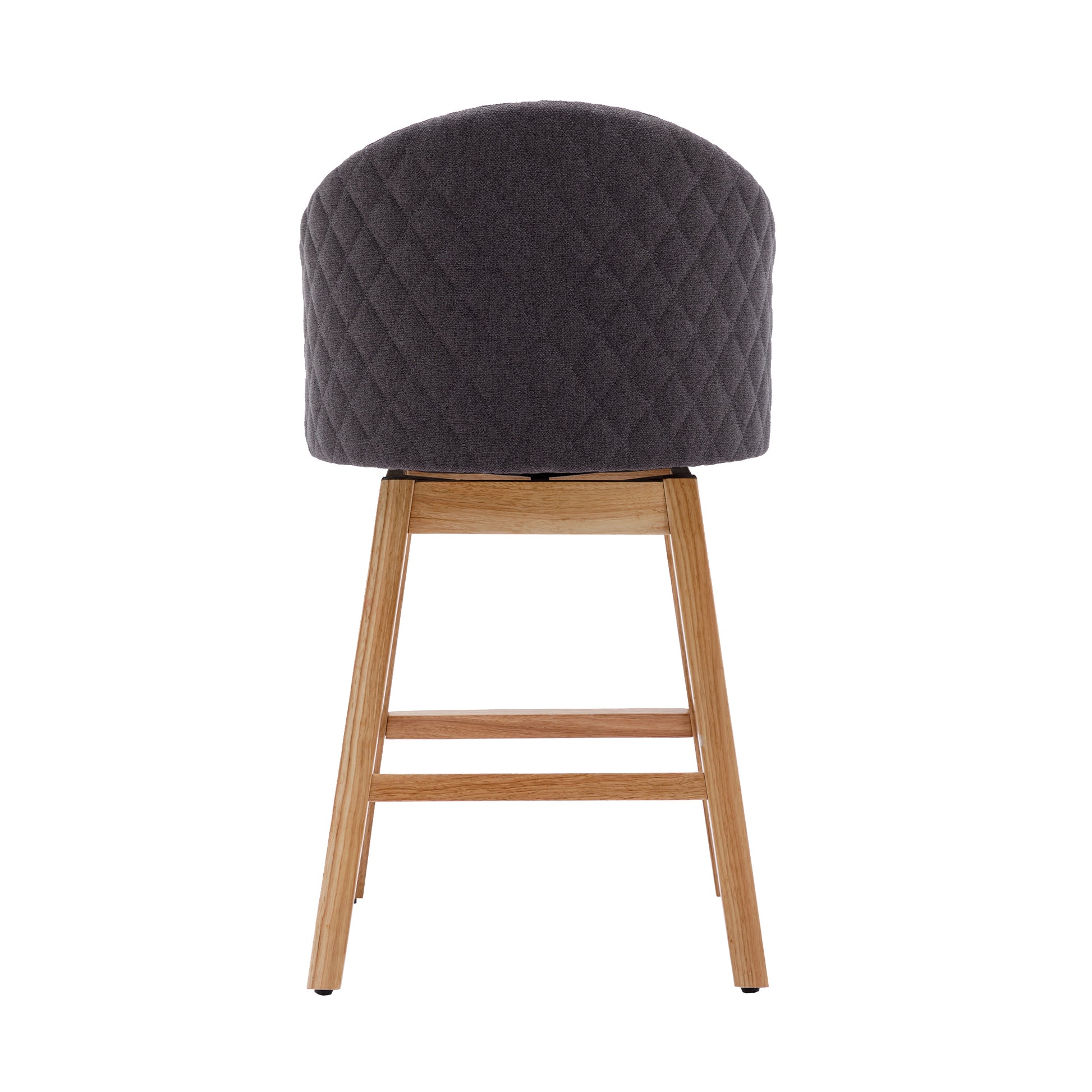 Coolmore Bar Stools Set Of 2 Counter Height Chairs With Footrest For Kitchen, Dining Room And 360 Degree Swivel Charcoal Grey Linen