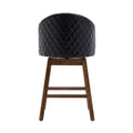 Coolmore Bar Stools Set Of 2 Counter Height Chairs With Footrest For Kitchen, Dining Room And 360 Degree Swivel Black Pu Pu Leather