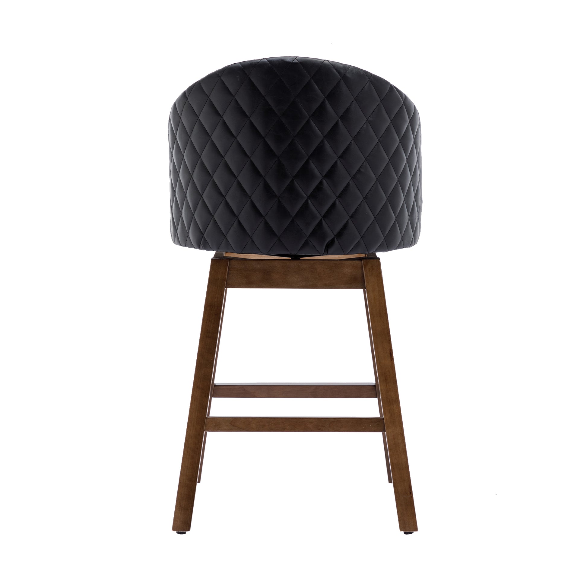 Coolmore Bar Stools Set Of 2 Counter Height Chairs With Footrest For Kitchen, Dining Room And 360 Degree Swivel Black Pu Pu Leather