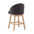Coolmore Bar Stools Set Of 2 Counter Height Chairs With Footrest For Kitchen, Dining Room And 360 Degree Swivel Charcoal Grey Linen
