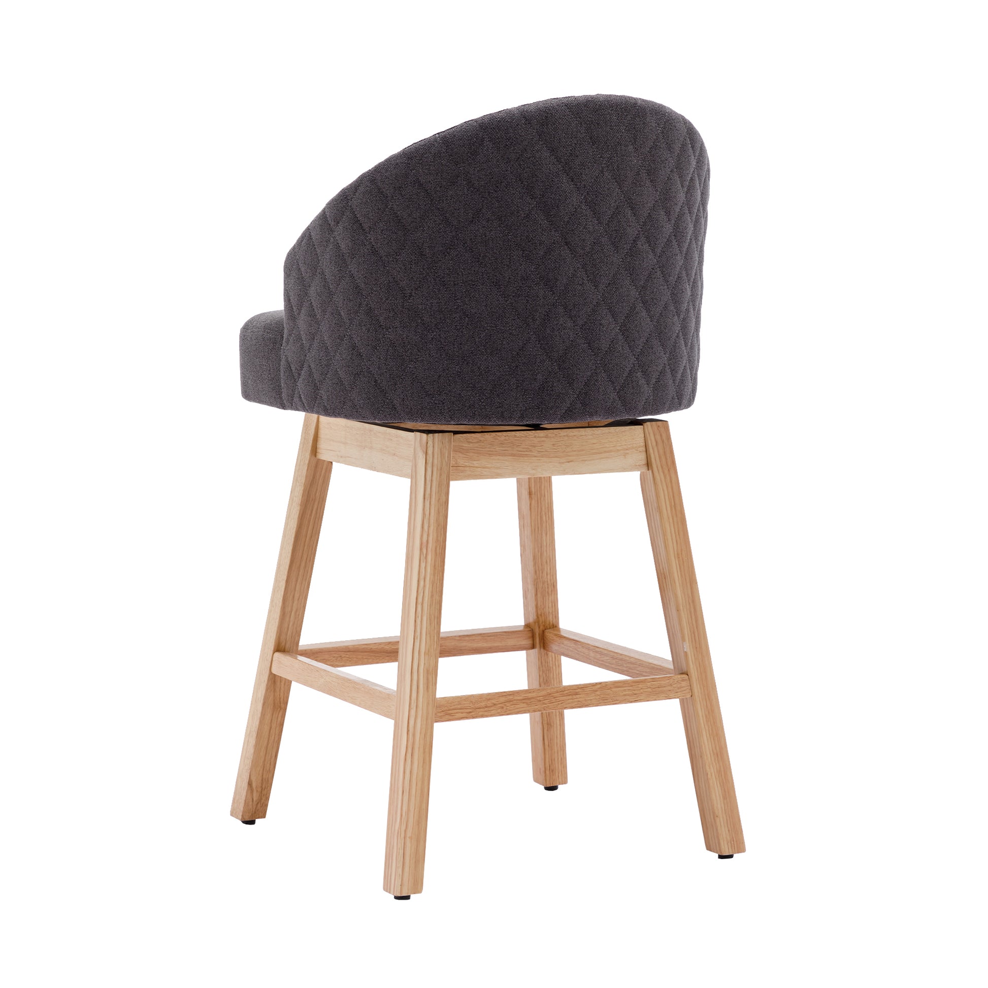 Coolmore Bar Stools Set Of 2 Counter Height Chairs With Footrest For Kitchen, Dining Room And 360 Degree Swivel Charcoal Grey Linen