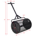 Peat Moss Spreader 36Inch,Compost Spreader Metal Mesh,2 In 1 Atv And T Shaped Handle For Planting Seeding,Lawn And Garden Care Manure Spreaders Roller Black Steel