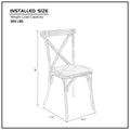 2 Pack Resin Cross Back Chair Waterproof Dining Chair Black Matt Black Resin
