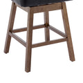 Coolmore Bar Stools Set Of 2 Counter Height Chairs With Footrest For Kitchen, Dining Room And 360 Degree Swivel Black Pu Pu Leather