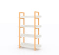 Multifuction Bookcase With Solid Wood Frame,Mix Color Plant Standing For Home Decro White Solid Wood Mdf