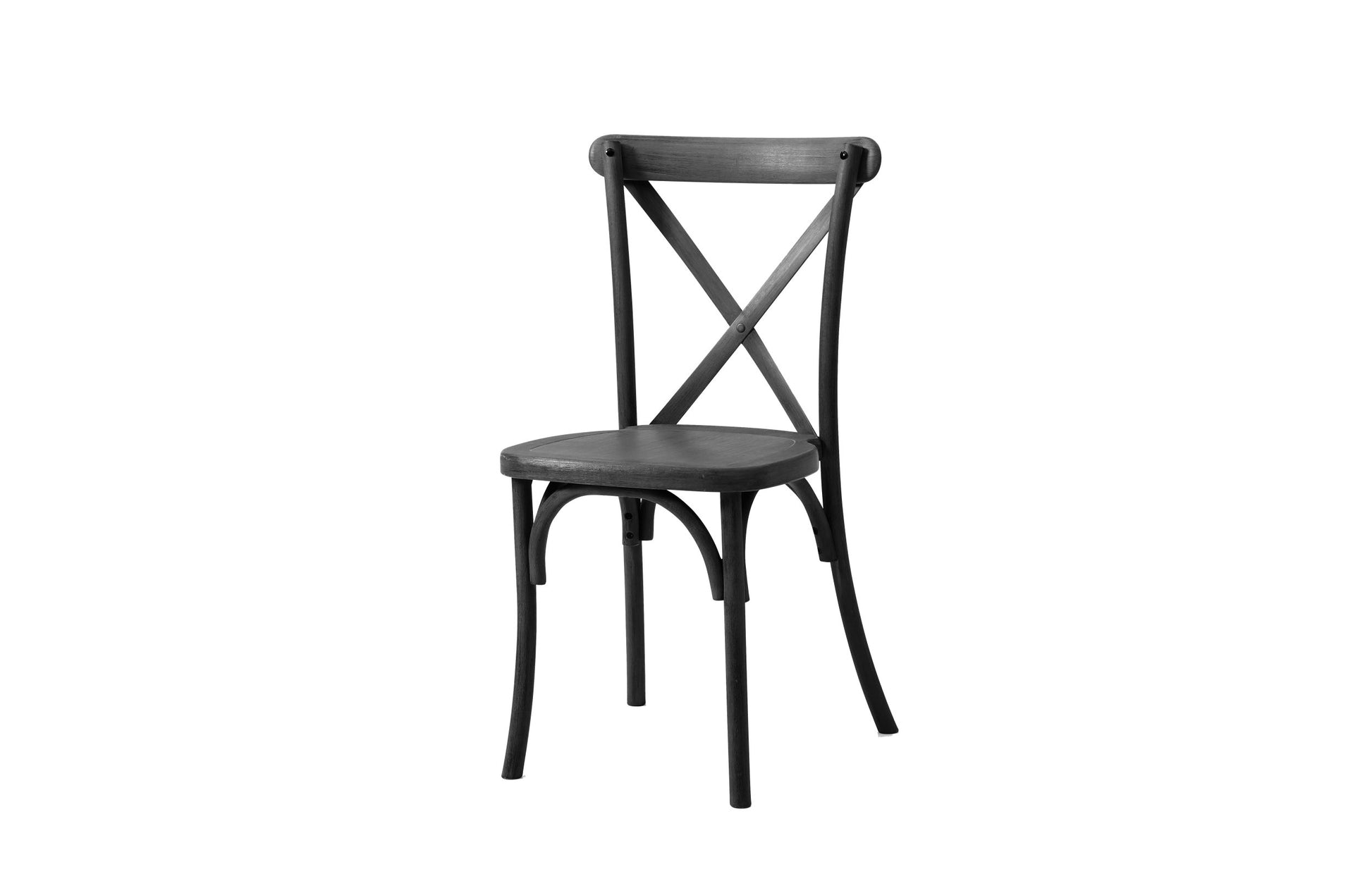 2 Pack Resin Cross Back Chair Waterproof Dining Chair Black Matt Black Resin