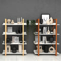 Multifuction Bookcase With Solid Wood Frame,Mix Color Plant Standing For Home Decro White Solid Wood Mdf