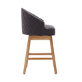 Coolmore Bar Stools Set Of 2 Counter Height Chairs With Footrest For Kitchen, Dining Room And 360 Degree Swivel Charcoal Grey Linen