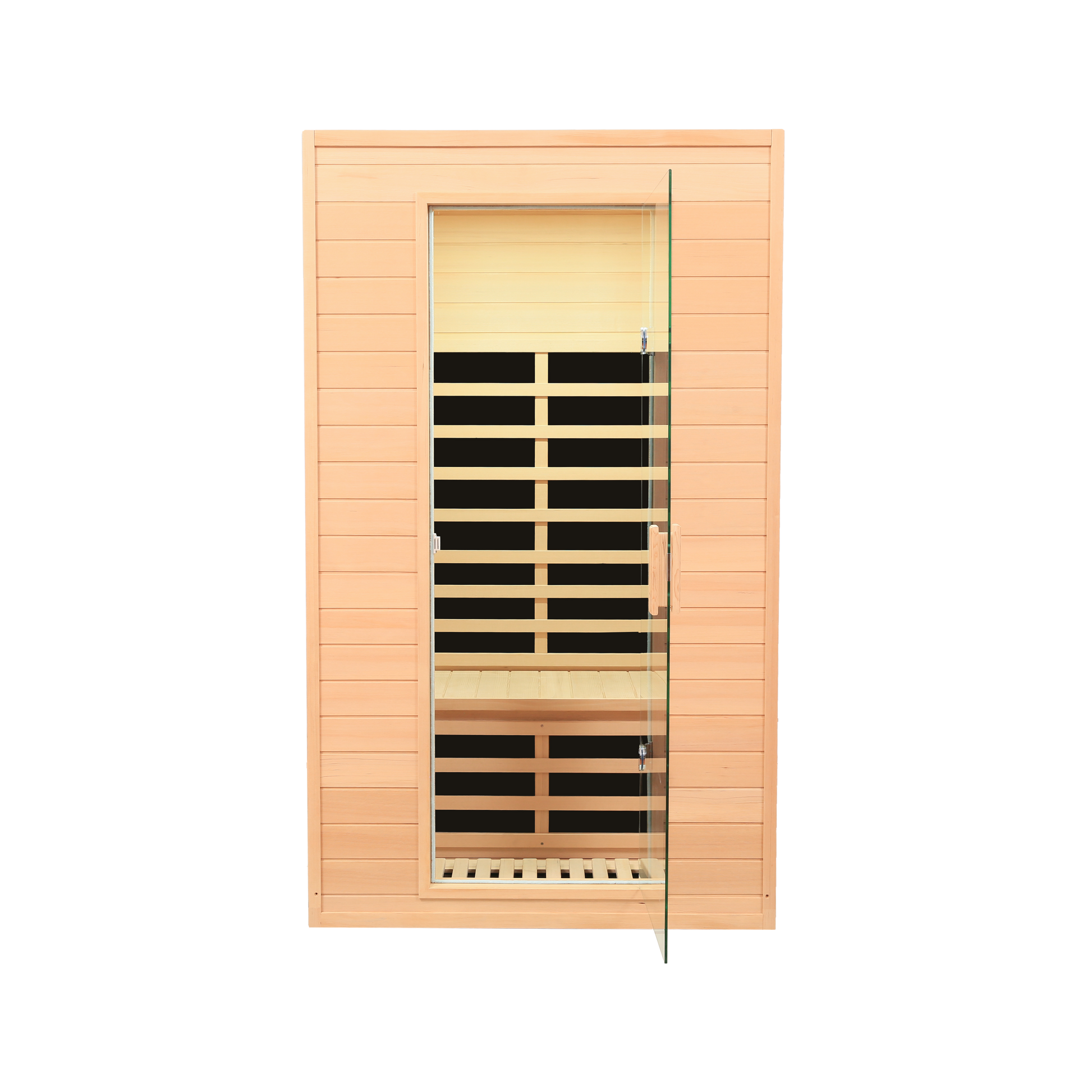 Hemlock Two Person Far Infrared Roof Embedded Indoor Sauna Room Natural Wood Metal & Wood