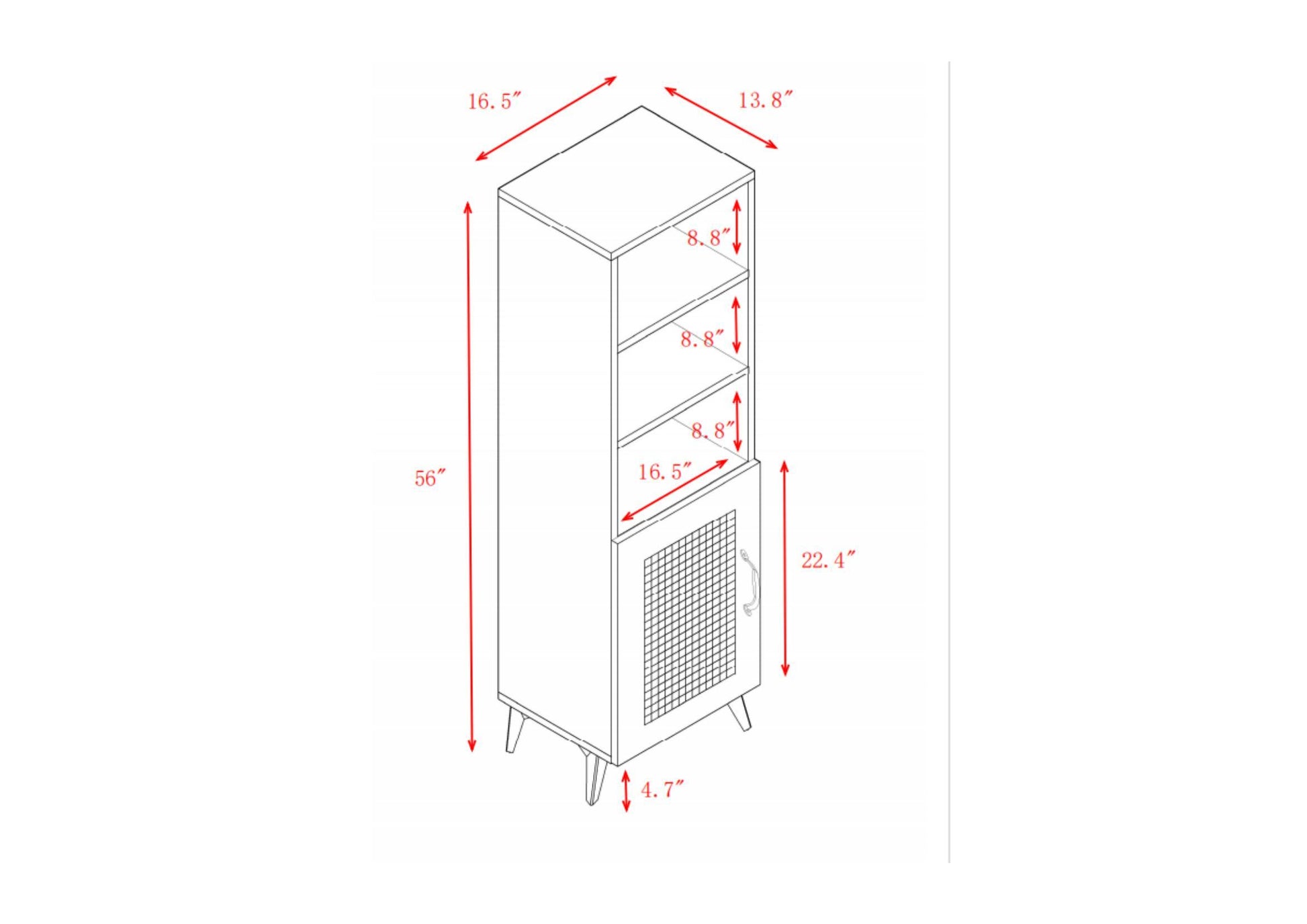 Natural Rattan Mesh Side Cabinet Large Storage Space For Living Room Or Restaurant.56Inch Burlywood. Oak Melamine