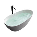 1700Mm Artificial Stone Solid Surface Freestanding Bathroom Adult Bathtub White Solid Surface