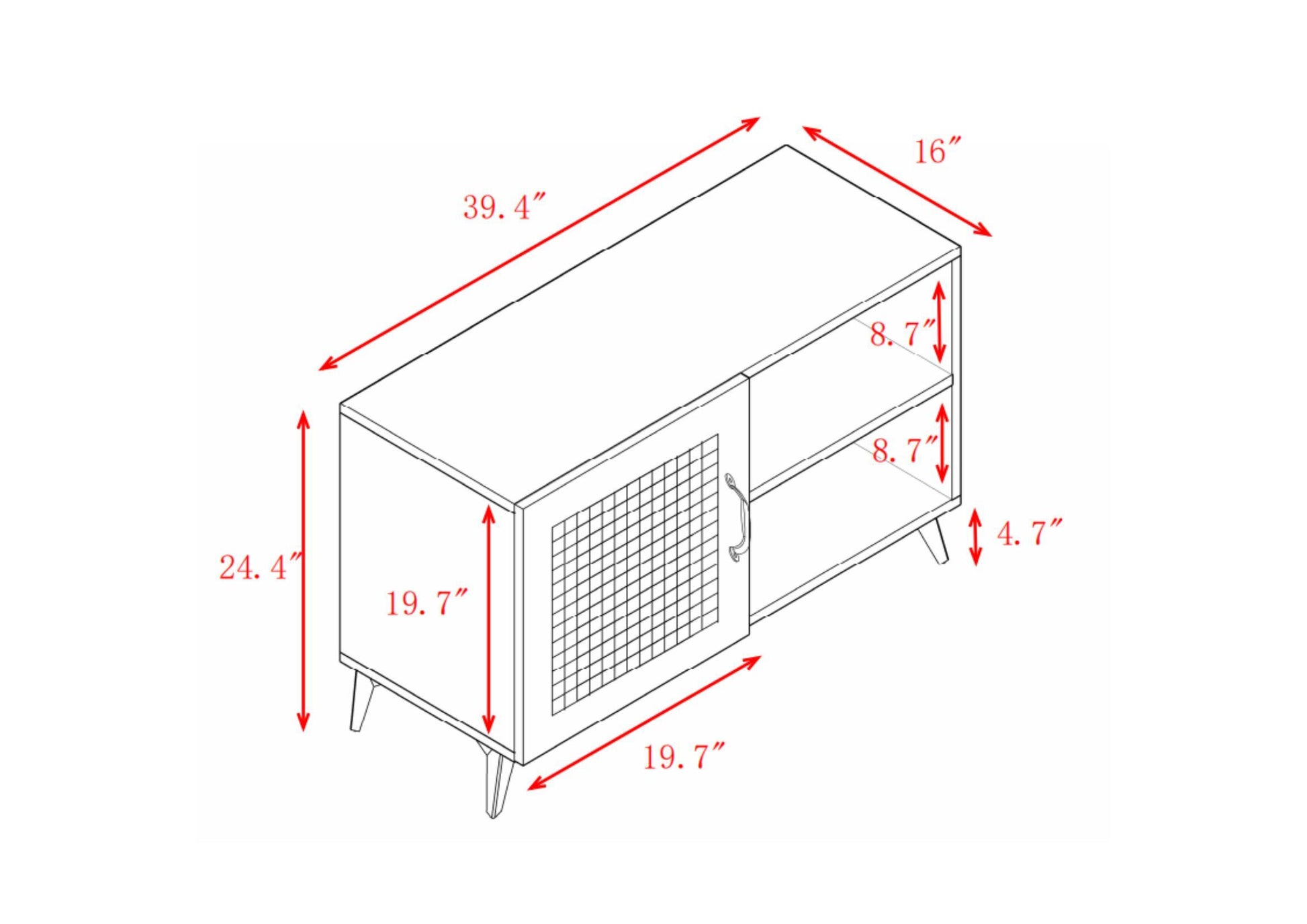 Modern Shoe Storage Cabinet With Natural Rattan Mesh Door And Solid Wooden Handle 39.37Inch Natural Wood Wood