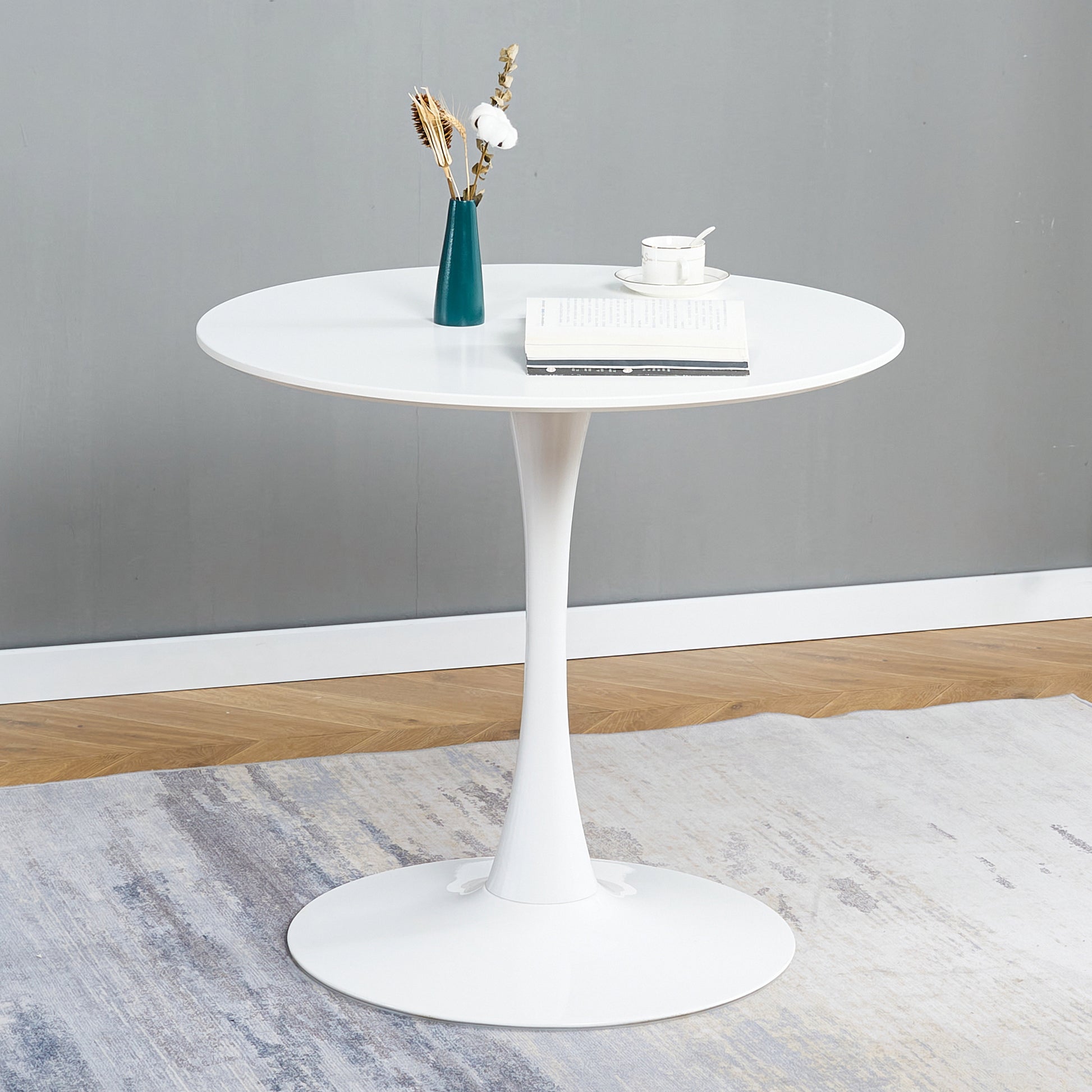 Modern Grey Simple Velvet Dining Chair Fabric Upholstered Chair Family Bedroom Stool Back Dressing, White Round Table Set, Chair Black Metal Legs Set Of 3 White Mdf
