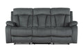 Reclining Transitional Microfiber Fabric Sofa Gray Foam Fabric