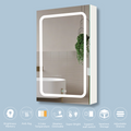 30X20 Inch Led Bathroom Medicine Cabinet Surface Mounted Cabinets With Lighted Mirror White Right Open White Classic,Modern Aluminium