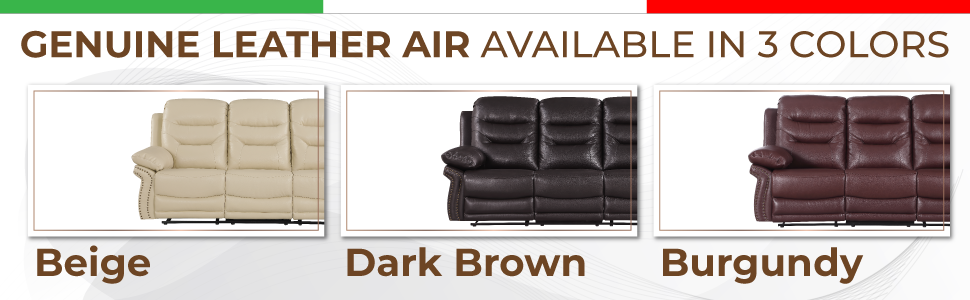 Leather Air Upholstered Reclining Chair With Fiber Back Burgundy Foam Leather