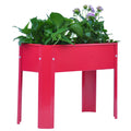 Mini Elevated Garden Bed, Metal Elevated Outdoor Flowerpot Box, Suitable For Backyard And Terrace, Large Flowerpot, Suitable For Vegetable And Flower Red Steel