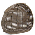 Double Seat Swing Chair With Stand And Cushion Brown Beige Cotton Rattan