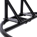 Double Seat Swing Chair With Stand And Cushion Black Blue Cotton Rattan