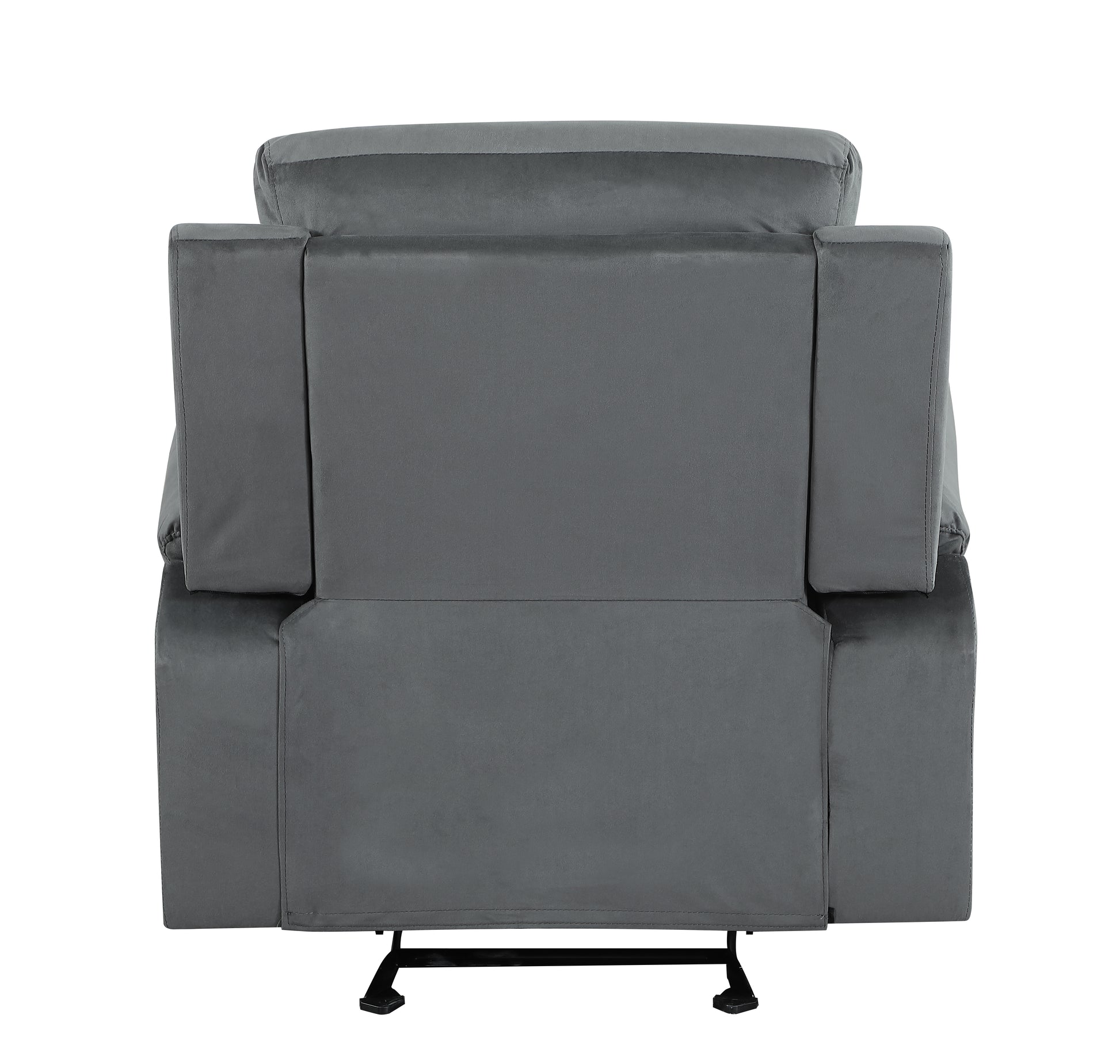 Reclining Transitional Microfiber Fabric Chair Gray Foam Fabric