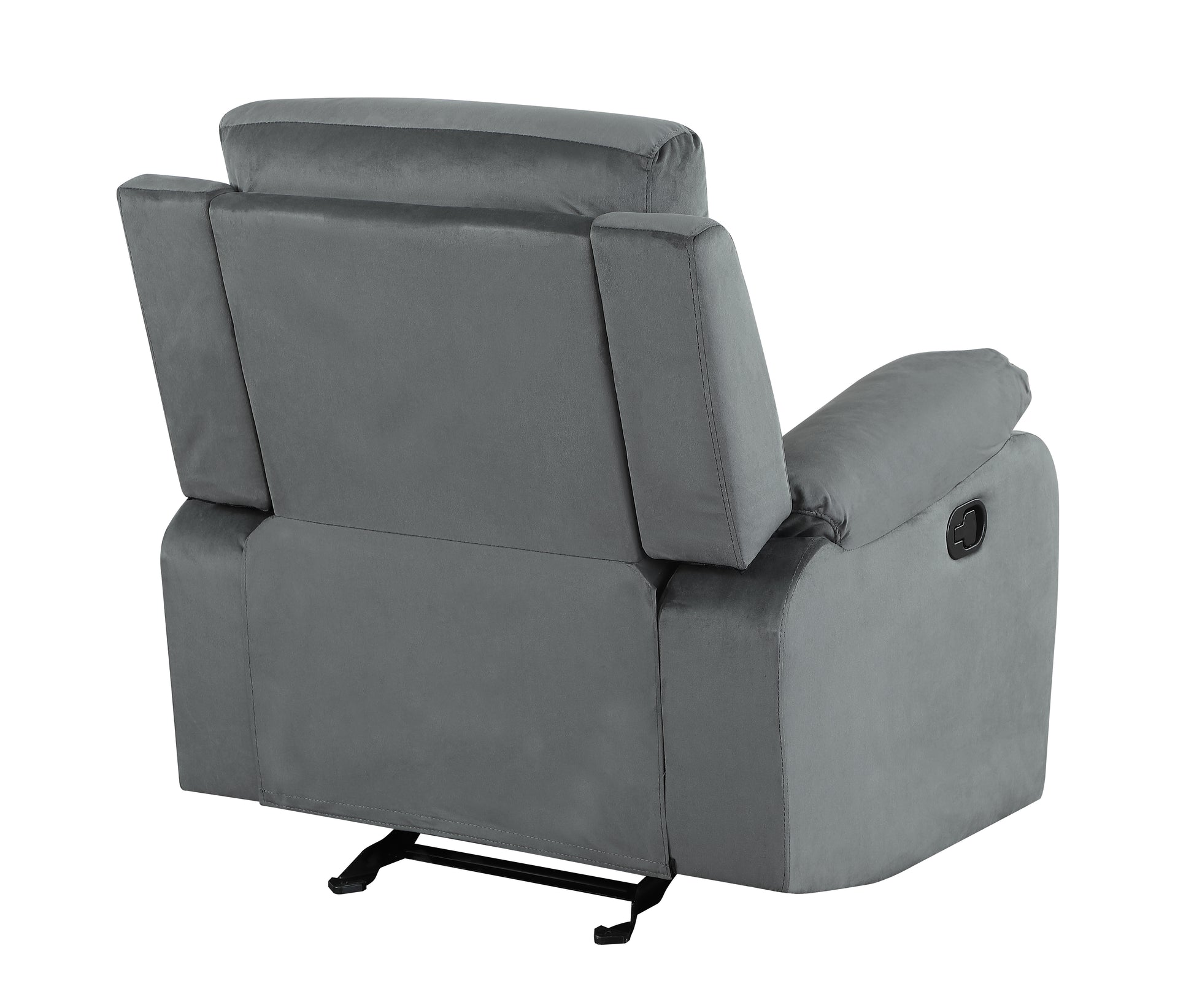 Reclining Transitional Microfiber Fabric Chair Gray Foam Fabric