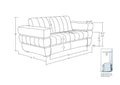 Top Grain Italian Leather Loveseat Dark Gray Foam Leather