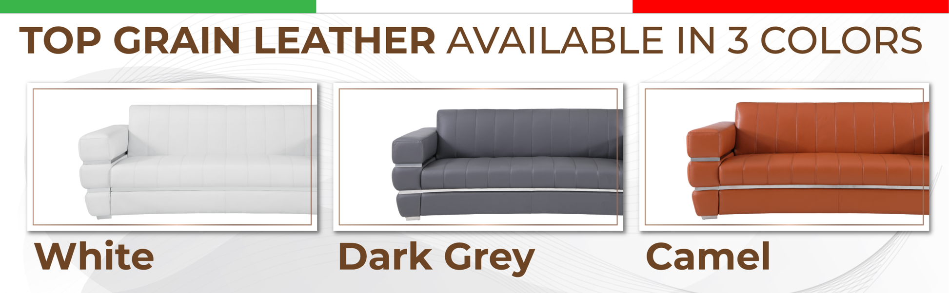Top Grain Italian Leather Loveseat Camel Foam Leather