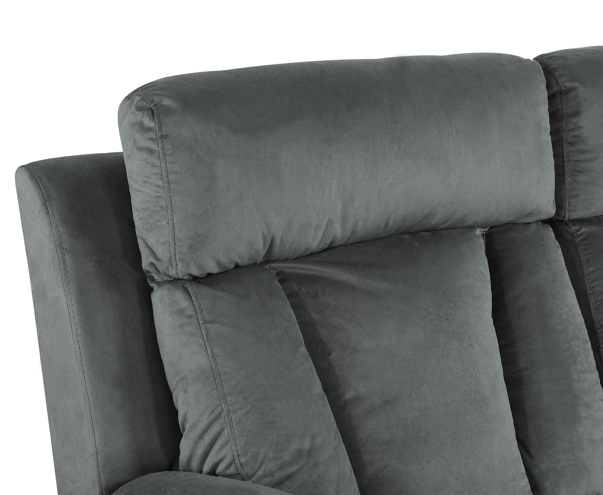 Reclining Transitional Microfiber Fabric Chair Gray Foam Fabric