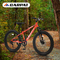 S24109 24 Inch Fat Tire Bike Adult Youth Full Shimano 7 Speeds Mountain Bike, Dual Disc Brake, High Carbon Steel Frame, Front Suspension, Mountain Trail Bike, Urban Commuter City Bicycle Cycling Orange Without Anti Slip Garden & Outdoor American Design