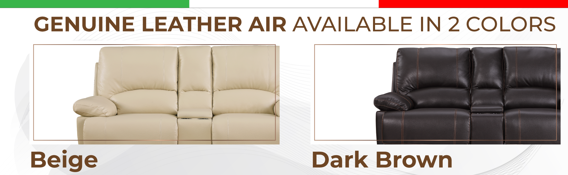 Leather Air Recliining Loveseat Brown Foam Leather
